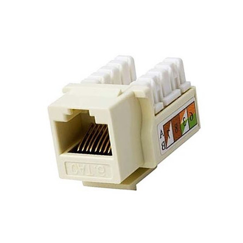 Steren 310-140IV-10 Cat 6 & Keystone RJ45 Fast Media 22-24 AWG 110 IDC Ivory Insert Connector Jack Module Network 110 Punch Down 8P8C QuickPort Cat6 RJ-45 8 Pin Wall Plate Snap-In Telecom, 10 Pack, Part # 310140-IV-10