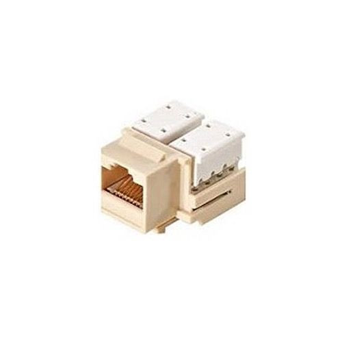 Eagle CAT5e Keystone Jack Insert RJ45 Almond 90 Degree Ethernet Connector 110-IDC Modular CAT 5e Network 8P8C 8 Wire Twisted Pair QuickPort Telephone Wall Plate Snap-In Insert Data Telecom