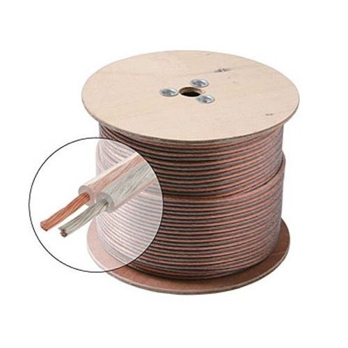 Steren 255-518 100' FT 18 AWG Speaker Cable 2 Conductor Wire Clear Jacket Spool Pure Copper Oxygen Free 18 Ga 18/2 Super Flex Digital Audio Signal Home Theater Sound, UL Listed, Part # 255518