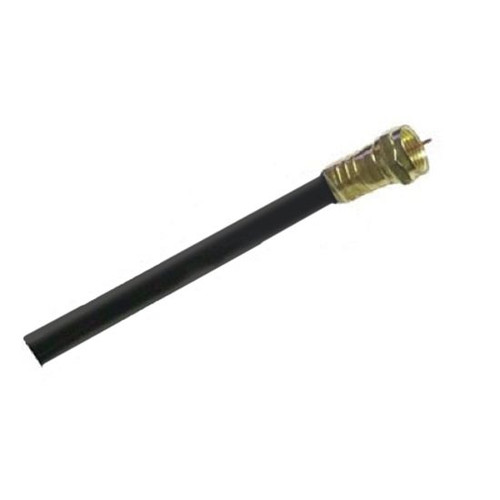 Eagle 2' FT RG59 Coaxial Cable Black with Gold F Connector Installed Each End RG-59 F to F Audio Video Signal 75 Ohm Component Shielded Connector HDTV Jumper