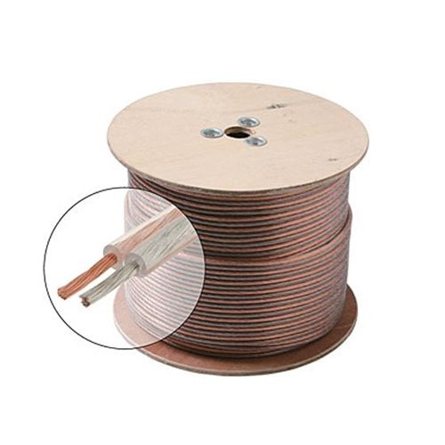 Steren 255-418CL 500' FT 18 AWG GA Speaker Cable Wire 2 Conductor Copper Polarized Bulk High Performance Sound Quality Oxygen Free Audio Speaker Cable Stranded Flexible, Part # 255418CL