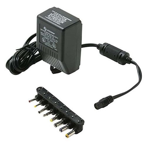 Steren BL-900-110 1000mA Digital Equipment AC Adapter Switching Power Supply Universal Adapter UL with Detachable Adapters 6' FT Cord 3, 4.5, 6, 7.5, 9, 12 VDC Output Converter AC DC Power Supply 110 VAC 50-60 Hz, Part # BL-900110