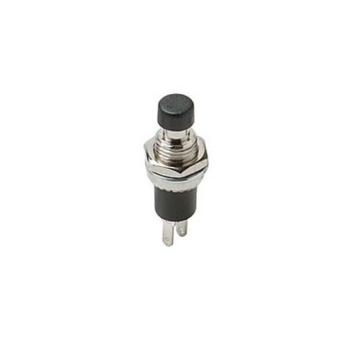 Steren 450-010BK Mini Pushbutton SPST Switch Black 1 Amp 125 VAC Brass Silver Contact N/O Momentary Solder Terminal Panel Mountable for New or Replacement Installations, Part # 450010BK