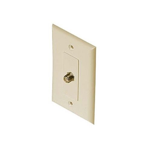 Eagle Wall Plate Wall F Jack Ivory F-81 Video 1 GHz 75 Ohm 1 Pack HDTV Aerial Antenna Plug, Flush Mount Female Outlet Connector