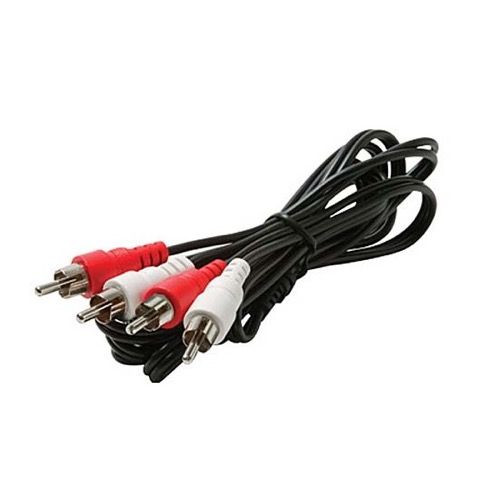 Eagle 20' FT Dual RCA Cable 2 RCA Male Each End Stereo Audio Black Patch Cord Dual Nickel Plated Shielded R/W Component A/V Plugs Color Coded Connector