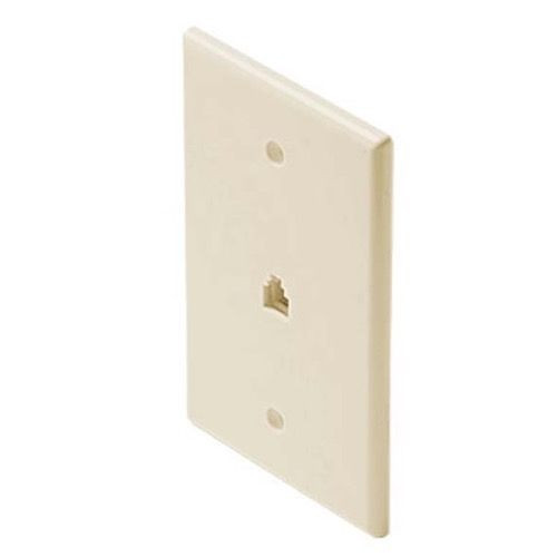 Eagle Wall Plate Phone Almond RJ11 Over Size 3 1/8" x 4 7/8" Inch 6P4C 4-Conductor Jack Oversize Face Plate RJ-11 Modular Telephone Gold Contacts Jack Face Plate Audio Signal Data Plug