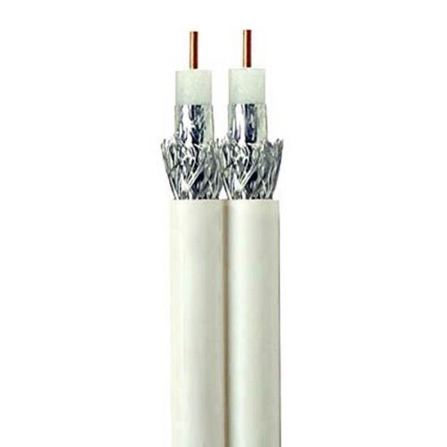 Steren 200-948WH Dual RG6 Coaxial Cable Per Foot White 3GHz CCS 18 AWG UL Dual Coaxial Cable Wire HDTV Satellite Center 60% Braid Dual RG-6 Copper Clad, Part # 200948-WH