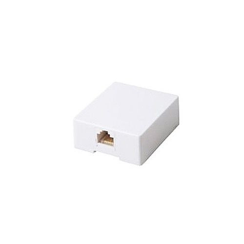 Eagle Surface Mount Jack Data RJ45 8 Conductor White Single Port 8P8C 8 Conductor Modular Block UL Gold Contacts 1-Port RJ45 One Port Data Block Phone Line Cable Connect Wall Box Plug