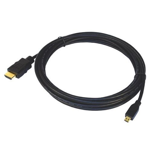 Steren 517-430BK 12' Ft HDMI Male to HDMI Micro Male Cable Digital Audio Video 1.4v 34 AWG Cable Pigtail Audio Video Smartphone To TV HDTV to Phone MicroHDMI to HDMI Cable