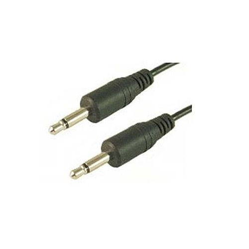 Eagle 6" Inch 3.5mm Cable Male Mono Patch Cord Black Cable Male to Male Plug Audio Cable, Nickel Plated Contacts for Improved Performance, Part # 255151BK