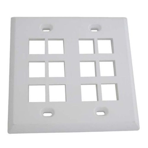 Eagle 12 Port Keystone Wall Plate White 2 Gang Cavity Quickport Dual Flush Mount Jack Hole Modular Audio Video Phone Data, Part # ACP12W