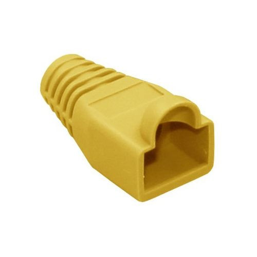 Eagle RJ45 Strain Relief Snagless Boot Yellow Slide-On RJ-45 Boot Connector Covers, Round UTP Cable Snag-Less Boot Covers for Strain Relief and Plug Tab Protection, Sold as 50 Pack, Part # A080Y5