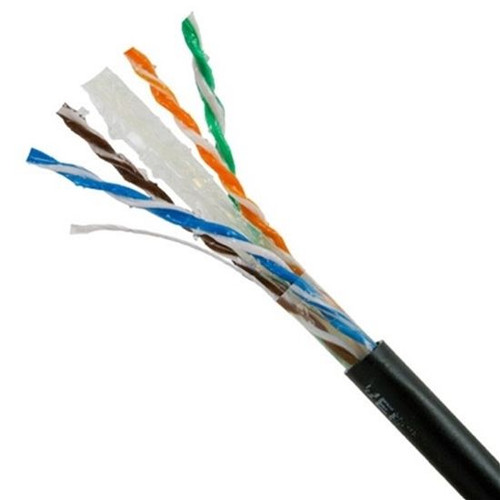 Eagle 1000 FT Cat6 Cable Direct Burial Solid Copper 23 AWG Conductors Black UTP CMX LAN 550 MHz Outdoor Waterproof Underground UV Cable, Part # CAT6K1