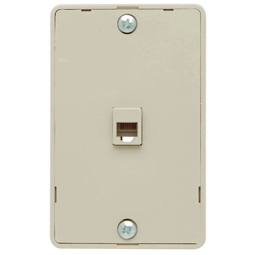 Eagle Hanging Telephone Jack Wall Plate Surface Mount Light Almond RJ11 Face Plate 4 Conductor 6P4C Surface Plate