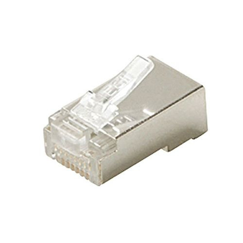 Eagle CAT5E Shielded Plug Connector 25 Pack RJ45 Solid Modular 8 Pin Gold Plated Contacts UL 24-28 AWG Solid or Stranded RJ-45 25 Pack Network Ethernet Data Telephone Line Plug