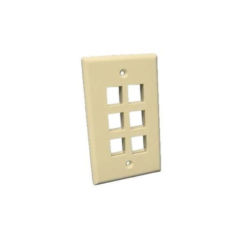 Eagle 6 Port Keystone Wall Plate Ivory 10 Pack QuickPort Channel Master Flush Mount