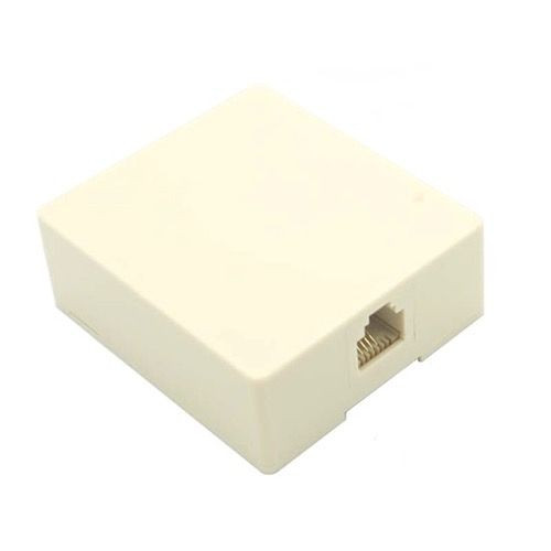 Eagle Jack Surface Mount 4 Conductor Light Almond RJ11 6P4C Phone Junction Block Box Surface Mount 4 Wire Contact Modular