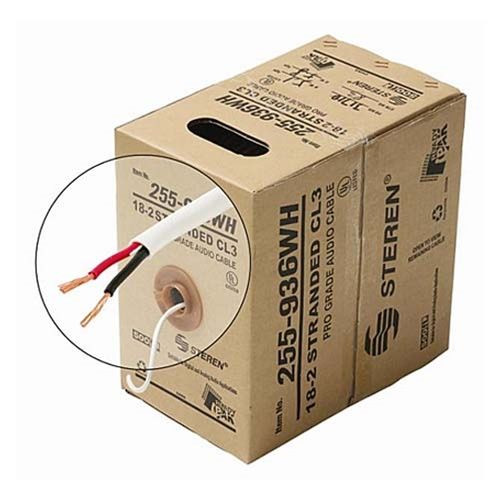Eagle 100 FT 18 AWG GA Speaker Cable 2 Conductor In Wall Stranded Copper Wire Digital High Strand Count PVC Jacket UL Listed In-Wall Flexible, Bulk Cable Roll