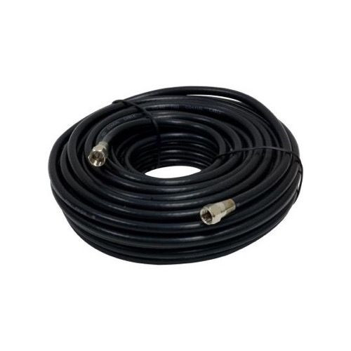 Eagle 50 FT RG6 Coax Cable Black With F Type Connectors 18 AWG Solid Copper Shielded Studio Grade