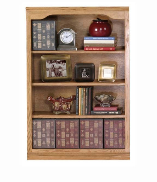 Eagle 32 x 48" Lincoln Classic Oak American Traditional Home Office Open Wooden Bookcase with 3 Adjustable Shelves and Available in All Stain Finishes, Part # E-14348