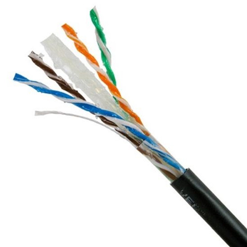 Eagle 100 FT Cat6 Direct Burial Cable Outdoor Waterproof Solid Copper 23 AWG Conductors Black UTP CMX LAN 550 MHz Underground UV Cable