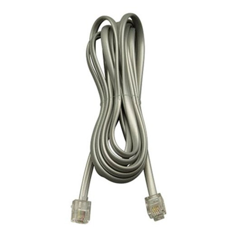 Eagle 9 FT Phone Cord Silver Satin Cable RJ11 4 Conductor Flat Telephone Voice