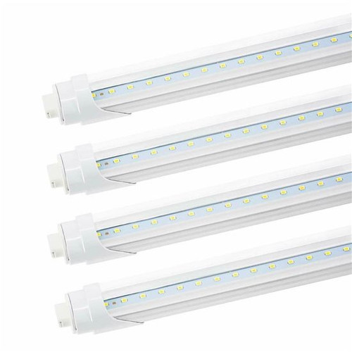 CNSUNWAY LED Tube Light Bulb T8 R17D HO Dual Pin No Ballast 8' FT Clear 45 Watt Single Row 6000K Direct Wire Bypass