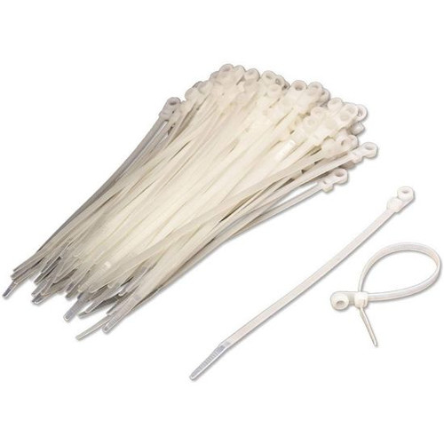 Eagle 501444 15 Inch Cable Ties 100 Pack White 50 LB Mount Screw Head Hole