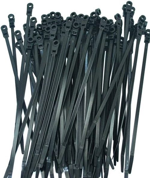 Eagle 501443 11 Inch Cable Ties 100 Pack Black 50 LB Mount Screw Head Hole