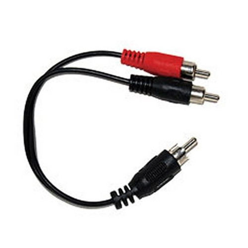 Nippon N-218 6" Inch 2 RCA Male to 1 RCA Male Cable Adapter Audio Duplex Cable Adapter Cable Splitter Audio Video Signal Separating Push-In Component Jack Plug Connector