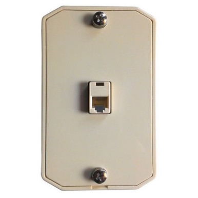 Leviton 40549-A Type 625B4 Telephone Midway Wall Plate Flush Mount Jack 1 Modular 6p4c Jack Screw Terminals Almond