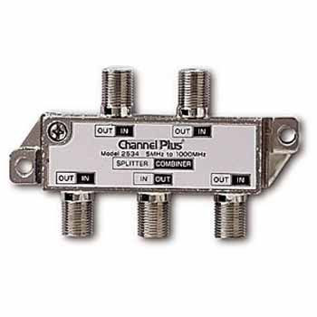 Channel Plus 2534 Splitter Combiner 4-Way 1 GHz Video Signal Bi ...