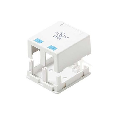 Eagle 2 Port Surface Mount Jack Keystone Box White 2 Cavity Biscuit ...