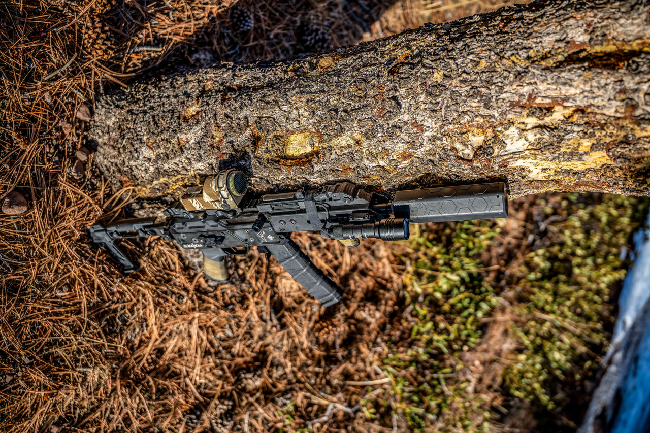 Spooky .36 caliber mounted to a 9mm carbine pistol