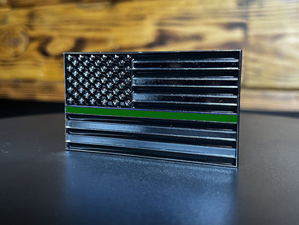 Old Glory Grill Emblem, Green Line for all Green Mountain Grills