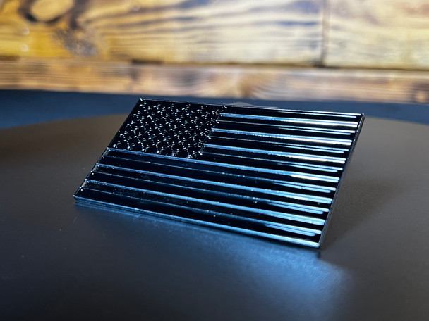 Old Glory Grill Emblem, Black & Polished Steel for all Green Mountain Grills