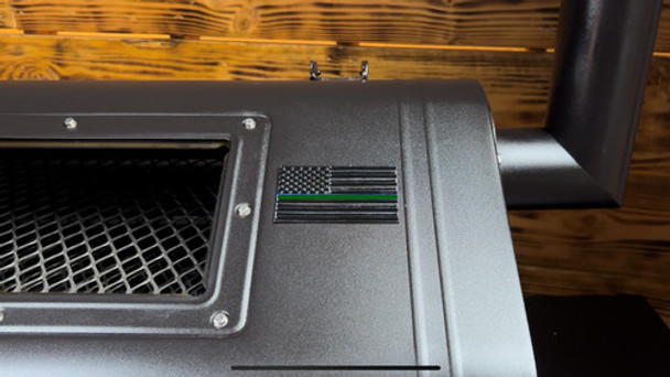 Old Glory Grill Emblem, Green Line for all Green Mountain Grills