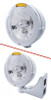 Stainless Steel Bullet Classic Headlight Crystal H4 Bulb & LED Turn Signal - Amber Lens