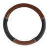 18" Heavy Duty Steering Wheel cover - Dark wood with chrome trims