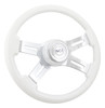 16" Steering Wheel - White - Matching Bezel