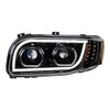 2008+ Peterbilt 389 High Power LED "Chrome " or "Blackout" Headlight With 16 LED Turn & 57 LED Bar