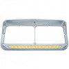 14 LED Rectangular Dual Headlight Bezel with Visor - Amber LED