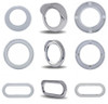 2"/2.5"/4" Round or Oval Chrome Plastic Twist on Style Light Bezel