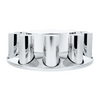 Chrome Plastic Flat Top Front Axle Cover With 33mm * 4-1/4" Thread-On Tall Cylinder Nut Covers