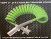 7 Way 12 Ft Green ABS Electrical Power Coil Cord