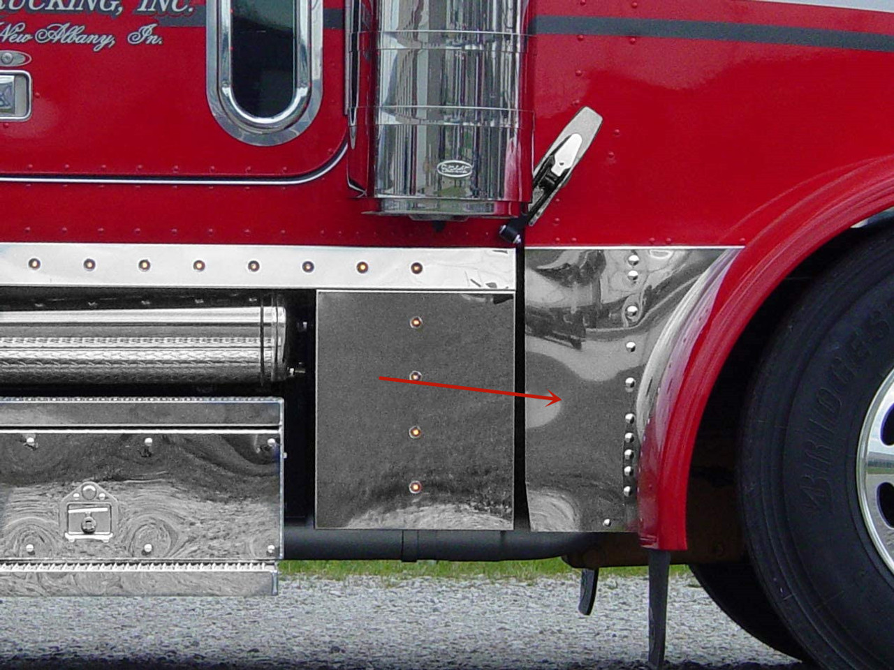 Peterbilt 379 Extended Hood lower extension panel Tape style