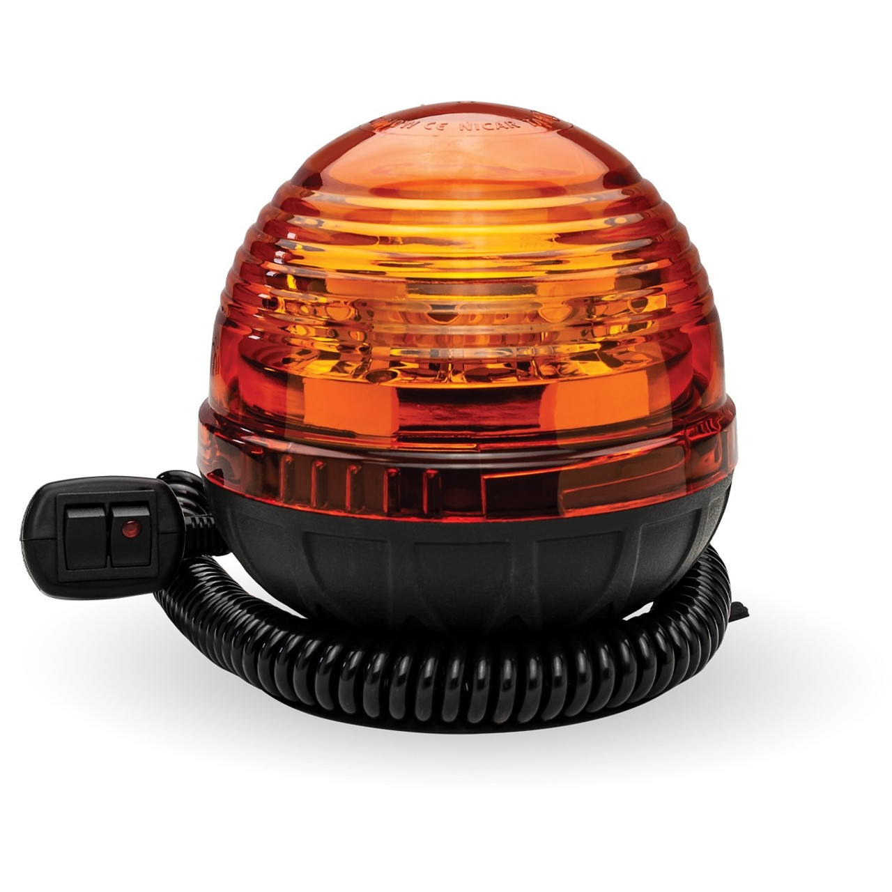 12 Amber Dome LED Strobe Light with 3 Flash Patterns Vacuum Magnetic Mount