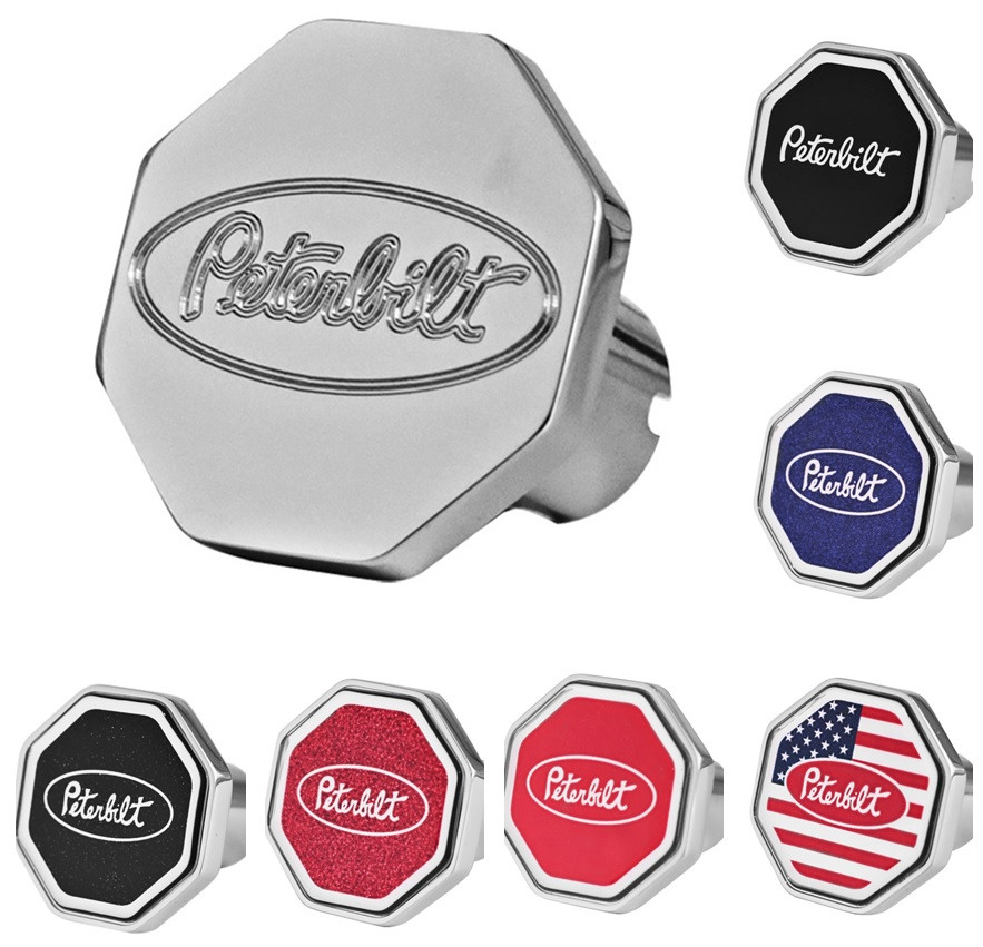 Octagon Brake Knobs with Peterbilt Logo