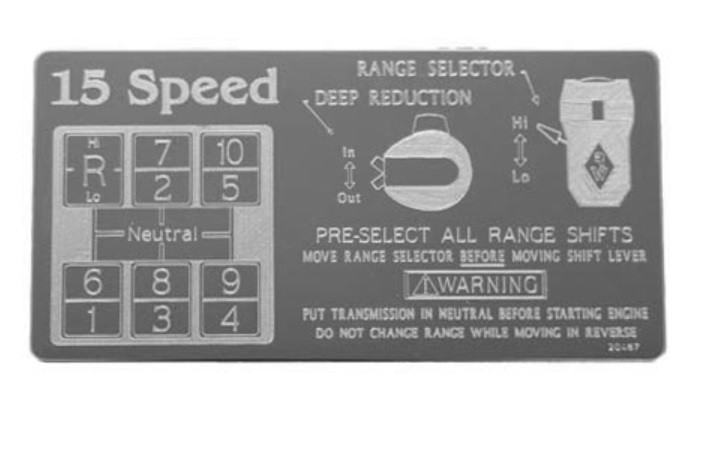 Stainless Steel Overdrive Shift Pattern Plate