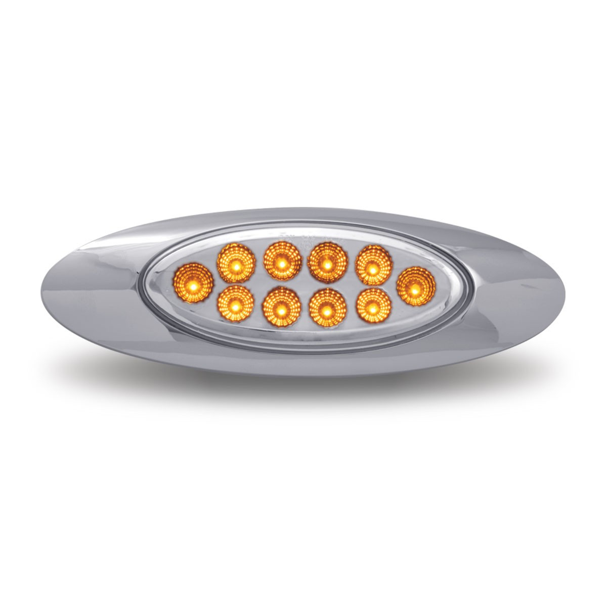 United Pacific 7 LED 2" Round Dual Color Marker Light – Amber To Green Auxiliary, Clear Lens